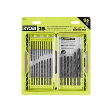 Ryobi - A972501 - Black Oxide Round Shank Twist Drill Bit Set (25-Piece)