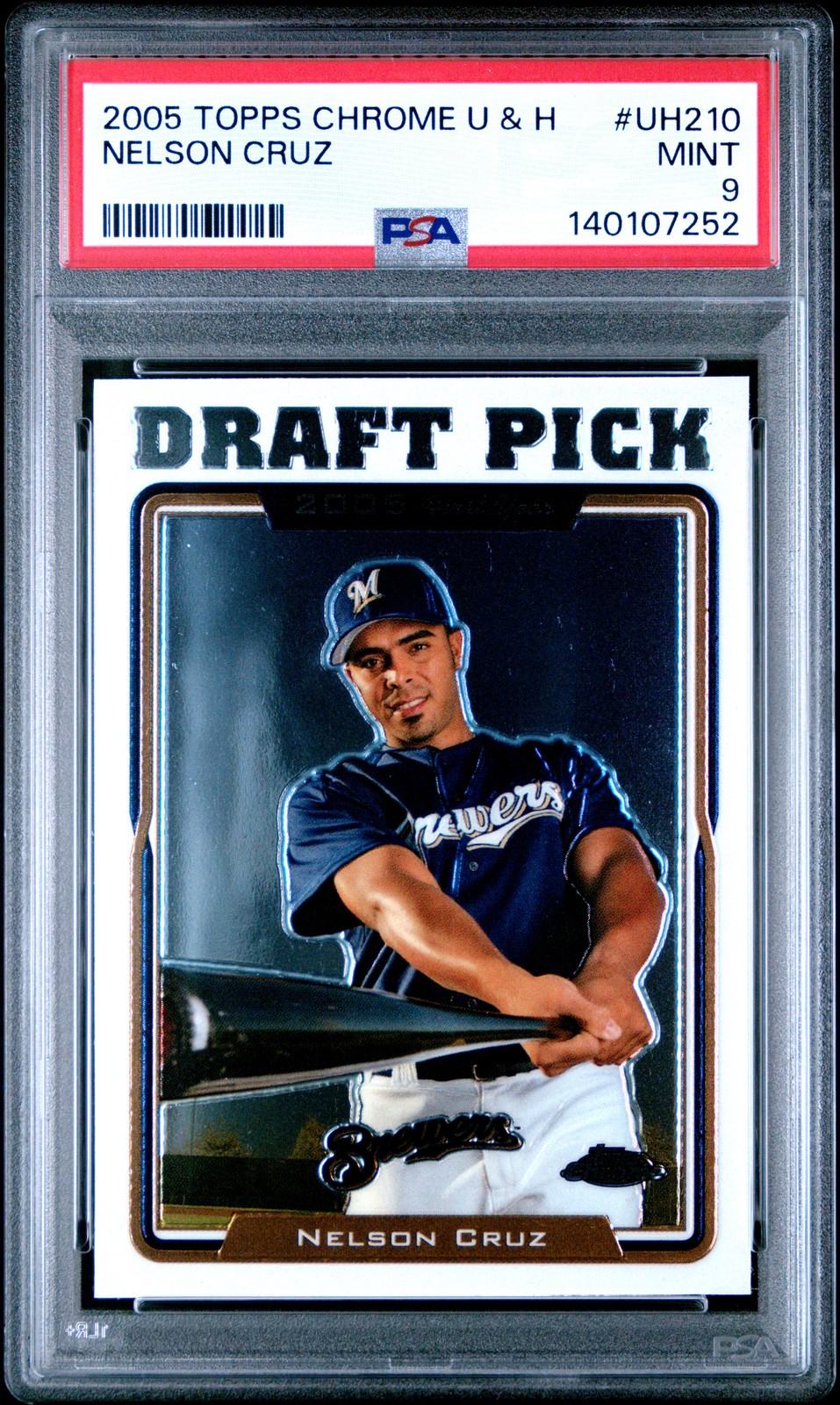 2005 TOPPS CHROME UPDATES & HIGHLIGHTS #UH210 NELSON CRUZ ROOKIE RC PSA 9