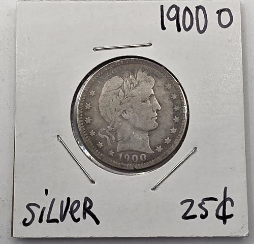 《Silver》1900-S USA BARBER QUARTER -- .1808 OZ of SILVER!!!