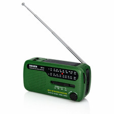 DEGEN DE13 Emergency Radio Solar World Receiver Dynamo Crank Radio FM/MW/KW SOS
