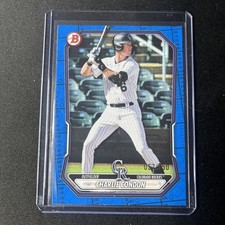 2026 Bowman Carlie Condon Stat Sheet Border Blue Paper /150 Colorado Rockies SP