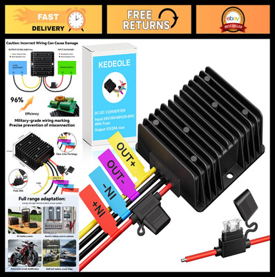 36V 48V to 12V Voltage Reducer 20A DC-DC Converter for Golf Carts, RVs, Forklift