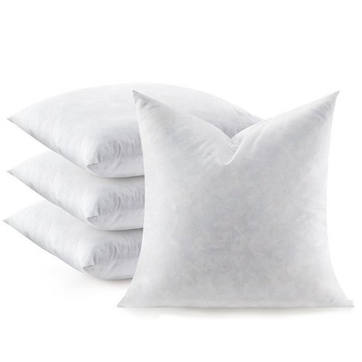 Feather Throw Pillow Inserts Set of 4, Soft Fluffy Square 18 x 18 Inches Deco...