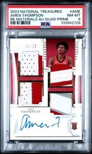2023 National Treasures Quad Materials Autographs Amen Thompson On-Card PSA /25