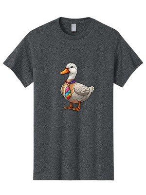 Duck-With-Tie Mens Graphic Tee, 100% Cotton, Casual Summer Wear