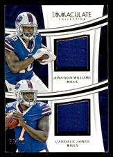 2016 IMMACULATE COLLECTION CARDALE JONES JONATHAN WILLIAMS DUAL JERSEY /99 BILLS