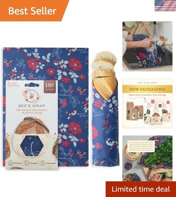 Botanical Beeswax Bread Wrap - 17''x23'' Reusable & Organic Food Storage Solution
