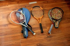 Tennis Racquets, Used, Two Wilson, One Prince with Covers for Two, Needs Care
