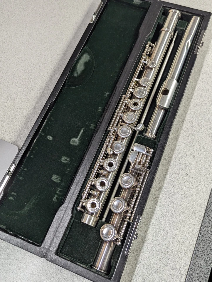 Flauta Perla SS-98 RB Plata Sólida Agujero Abierto Hecha a Mano en JAPÓN Foto 3 de 4