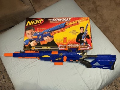 2009 Nerf N-Strike Longstrike CS-6 Dart Blaster with Original Box Tested Working