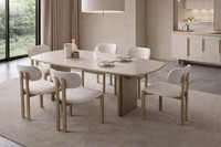 Beiges Esszimmer-Set GroßEr Esstisch Gepolsterte StüHle EsszimmermöBel