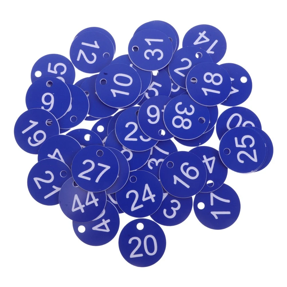 50 PIEZAS Llavero Etiqueta Numerada Etiquetas Plástico Identificación Marcado