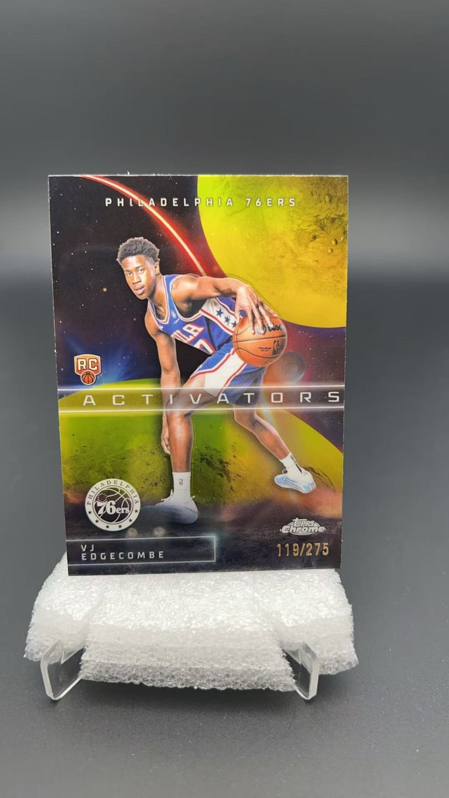 2025-26 Topps Chrome VJ Edgecombe Activators RC Yellow Refractor /275 #18265 S