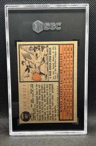 1962 Topps Lou Brock STAR ROOKIE SGC 5 EX (Newly Graded) #387 Cubs RC - Picture 2 of 2
