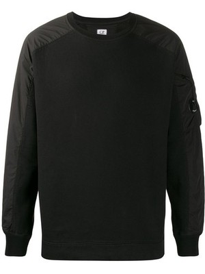C.P. COMPANY NYCRA PATCH POCKET SWEATSHIRT BLACK SIZE M ''NWT''