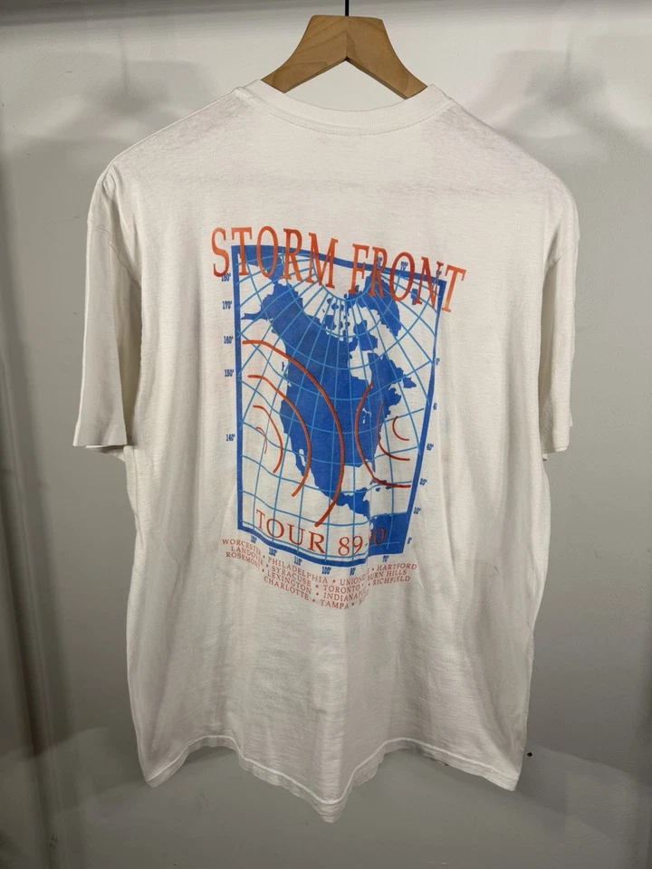 Vintage 1989 Billy Joel Storm Front Tour Band T-Shirt Size XL Single Stitch USA - Image 3 of 4