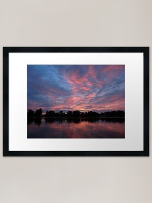 Sonnenaufgang über Sonnenuntergang See - The Vics gerahmtes Wandbild Poster Leinwanddruck Bild