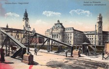 B300 Romania Oradea Nagyvarad Podul cu Primaria Bridge Town Hall postcard