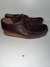 Clarks Originals Wallabee braun genarbtes Leder Chukka Wüste Schuhe Herren UK 8/42