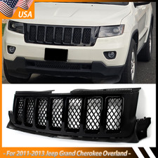 For 2011-2013 Jeep Grand Cherokee Overland Gloss Black Front Grille Assembly New