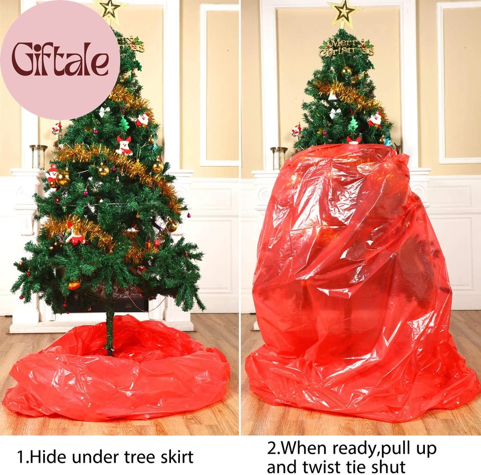 1 Set Christmas Tree Removal Storage Bag and Golden Ribbon Pull Bow Christmas Tr - Image 4 of 4