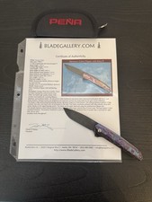 Enrique Pena Custom Damascus Cobra Flipper With Zirconia-Ti