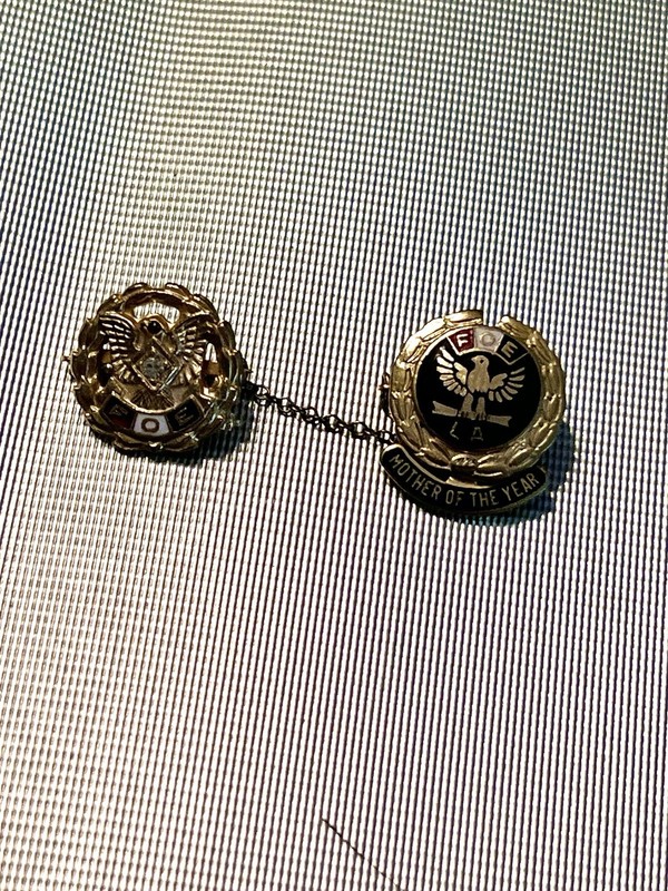 vintage Eagles Club FOE  Diamond & Ruby Double Pin
