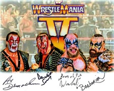 Powers of Pain & Demolition QUAD Autographed Wrestlemania V 8x10 Photo