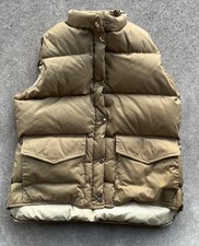 Men  s Vintage Woolrich Goose Down Puffer Vest Size Large Brown Khaki