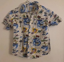 Boys Hawaiian button up shirt Monsters / Sharks SZ 8 365 Kids AOP Camp Shirt