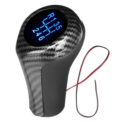 Gear Knob 6 Speed PU Leather Carbon Look Shifter For BMW E46 E90 E91 X1