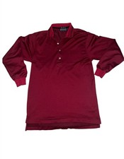 Vintage Y2K Burberry Long Sleeve Casual Polo Shirt 100 Cotton Red