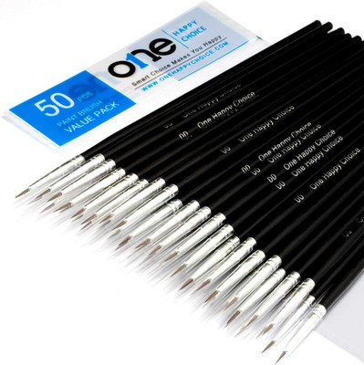 50 Pcs Pack of Synthetic Fine Detail Paint Brushes Set for Miniature, Scale Mode