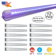 12 Pack 4FT Black Light Bar UV Light Strip Fixture 40W For Christmas Party D cor