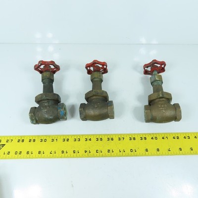 Walworth 200 3/4'' NPT Inline Brass Valve Lot Of 3