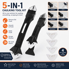 Metal Caulk & Grout Removal Tool Kit Silicone Spatula Sealant Scraper Set