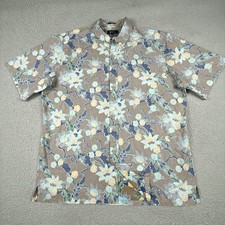 Reyn Spooner Shirt Men 2XL Hawaiian Aloha Reverse Print Floral Surf Beach Summer