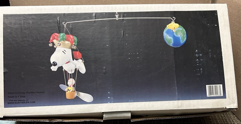 Kurt Adler Peanuts Snoopy Jester Hot Air Balloon Mobile-Working