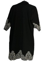Chico's Black Shirt Dress Embroidered Floral Knee Length Size 3 (US 16/18)