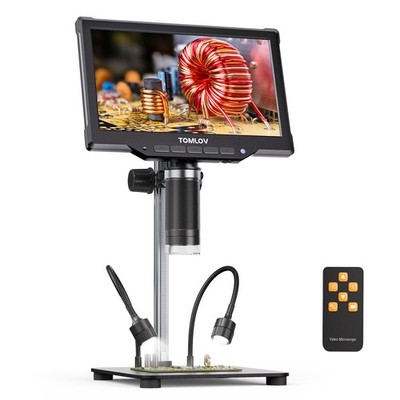 TOMLOV Digital Microscope16MP 10'' LCD 1200X Coin Microscope Soldering Magnifier