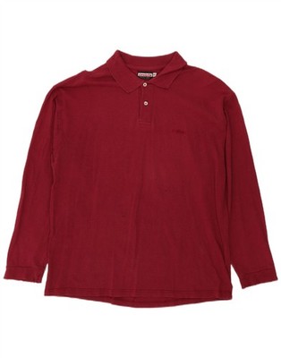 Invicta Mens Long Sleeve Polo Shirt 2XL Burgundy Cotton CE03