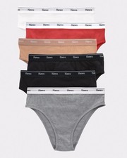 Hanes Originals Women's Hi-Leg Briefs Breathable Stretch Cotton 6-Pack XL NO Tag