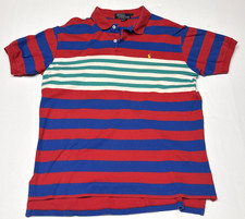 Polo Ralph Lauren Striped Polo Short Sleeve Shirt Men's Size L USA Vintage