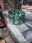 Vintage Tiffany Style Peacock Feather Stained Glass Lamp Shade