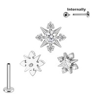 1,2Mm Titan Gold Labret Innengewinde Kristall Zacken Ohr Helix Tragus Piercing