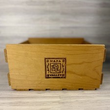 Napa Valley Storage Holder Wood Crate Box Double Row Vintage Tape Cassette Music