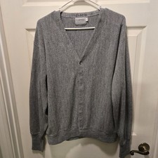 Carmel Collection CLASSIC Cardigan Sweater Men XLarge Gray Made In USA VTG