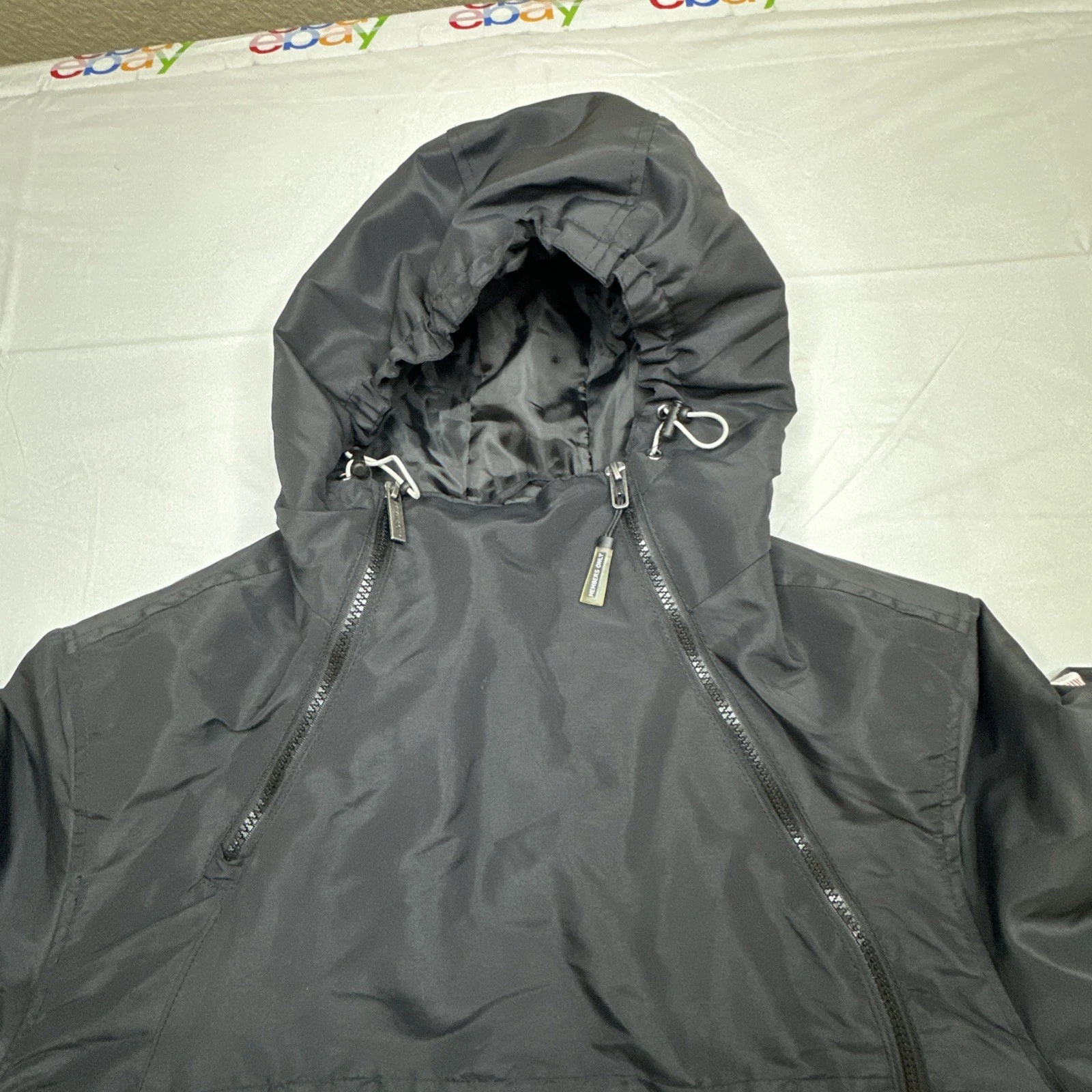 Members Only Sport NASA Hoodie Jacket Mens Flag Patch Black Sz- L #6636 - product detail image 8