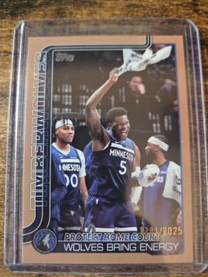 2025-26 Topps Wolves Bring Energy Gold 1781/2025 #287 Anthony Edwards Minnesota