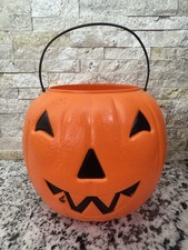 Vtg 1980s General Foam Plastics Pumpkin Pail Bucket Made in USA Retro Halloween